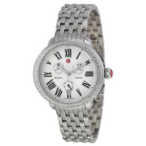 Serein Diamond Silver Dial Chronograph Watch
