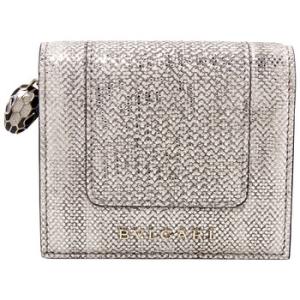 Serpenti Forever Compact Leather Wallet Beige