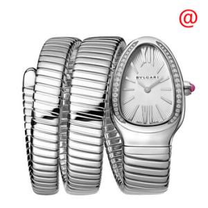 Serpenti Tubogas Quartz Diamond Silver Dial Watch SP35C6SDS2T