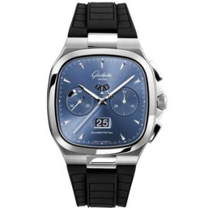 Seventies Chronograph Panorama Date Automatic Blue Dial Watch