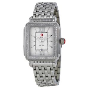 Signature Deco Diamond Silver Guilloche Dial Steel Watch MWW06T000055