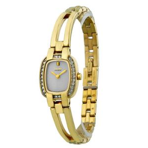 Silhouette EcoDrive White Dial GoldTone Stainless Steel Watch EW993251A