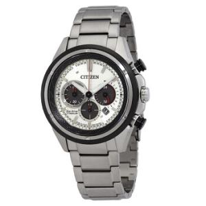 Silver Dial EcoDrive Super Titanium Chronograph Watch CA424155A