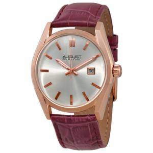 Silver Dial Purple Leather Watch AS8221PU