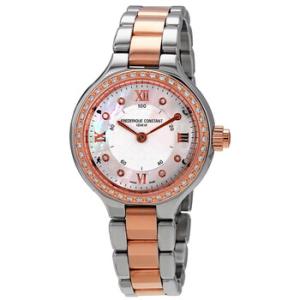 Silver Mother of Pearl Dial Steel and 18k Rose Gold Horological Smartwatch FC281WHD3ERD2B