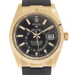 SkyDweller Automatic Chronometer 18 kt Yellow Gold Black Dial Watch 326238BKSR