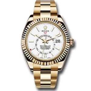 SkyDweller White Dial Automatic 18kt Yellow Gold Oyster Watch 326938WSO