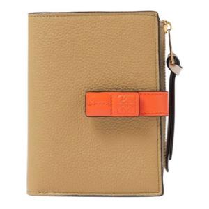 Slim Zip Bifold Compact Wallet  Clay GreenVivid Orange