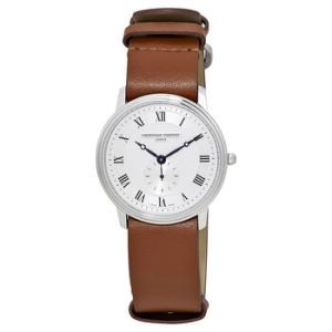 Slimline Brown Leather Watch FC235M4S6BROWN