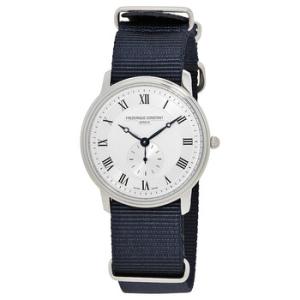 Slimline Canvas Silver Dial Watch FC235M4S6NAVY