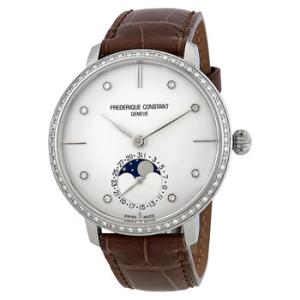 Slimline Moonphase Automatic Diamond Silver Dial Watch FC703SD3SD6