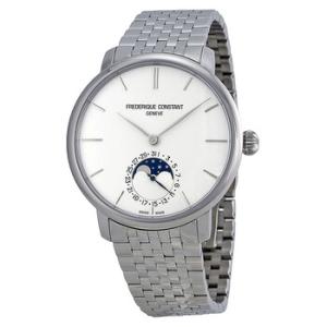 Slimline Moonphase Silver Dial Stainless Steel Watch FC705S4S6B
