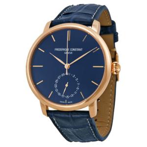 Slimline Navy Dial Navy Leather Watch FC710N4S4