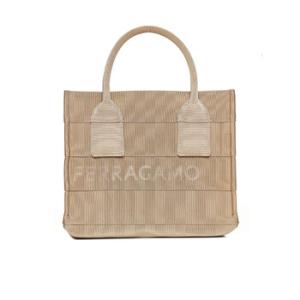 Small Embroidered Logo Calf Leather Bag