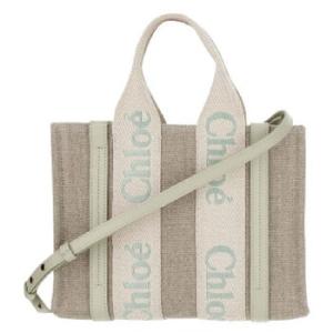 Small Woody Logo Linen Tote Bag
