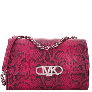 Snake Embossed Leather Shoulder Bag
