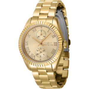 Specialty GMT Quartz Gold Dial Watch