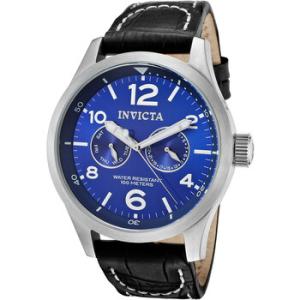 Specialty Military MultiFunction Blue Dial Black Leather Watch