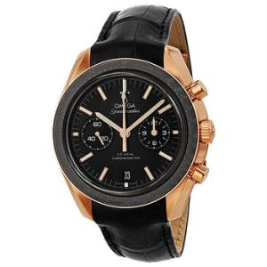 Speedmaster Moonwatch Black Dial Chronograph 18kt Rose Gold Black Alligator Leather Watch 311.63.44.51.01.001