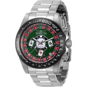 Speedway Roulette Casino Chronograph GMT Quartz Green Dial Watch