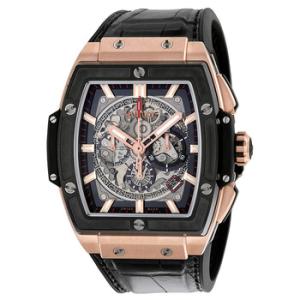 Spirit Of Big Bang Square Automatic Skeleton Dial Black Rubber Band Watch 601.OM.0183.LR