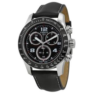 Sport V8 Black Dial Black Leather Watch T039.417.16.057.02