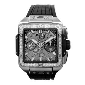 Square Bang Unico Titanium Diamonds Chronograph Automatic Watch 821.NX.0170.RX.1204