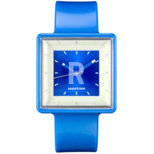 Square Blue Dial Blue Polyurethane Watch SVJ211116
