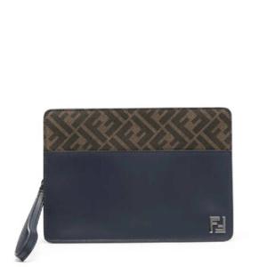 Squared Logo Applique Standing Clutch