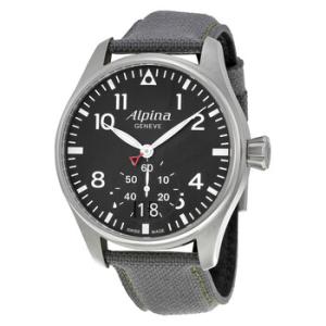Startimer Pilot Black Dial Grey Fabric Watch AL280B4S6