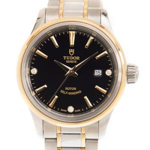 Style Automatic Diamond Black Dial Watch