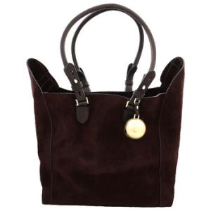 Suede Medium Shield Top Handles Tote