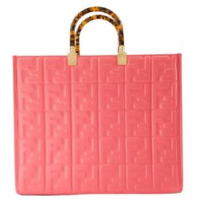 Sunshine Embossed FF Leather Tote Bag