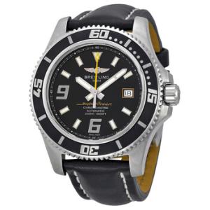SuperOcean 44 Mechanical Black Dial Black Leather Watch A1739102BA78BKLT