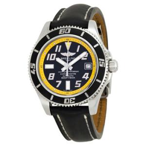 Superocean 42 Black and Yellow Dial Black Leather Watch A1736402BA32BKLD