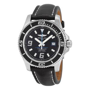 Superocean 44 Black Dial Black Leather Automatic Watch A17391A8BA79BKLT