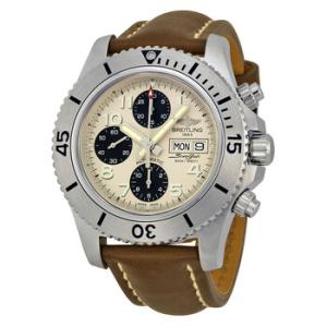 Superocean Chronograph Automatic Silver Dial Brown Leather Watch A13341C3G782BRLT