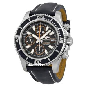 Superocean Chronograph II Automatic Black Dial Black Leather Watch A13341A8BA85BKLT