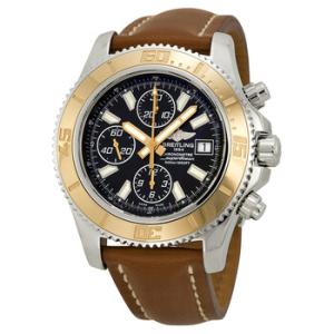 Superocean Chronograph II Black Dial Brown Leather Watch C1334112BA84BRLD