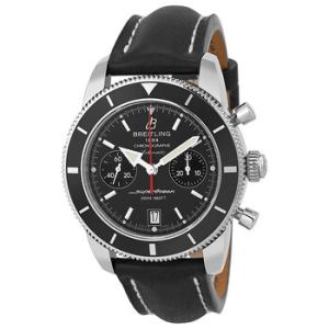 Superocean Heritage Black Dial Black Leather Watch A2337024BB81BKLT