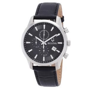 Sutton Chronograph Quartz Black Dial Watch 96B403