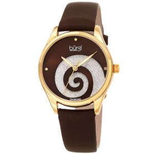 Swirl Quartz Diamond Brown Dial Watch BUR201BR