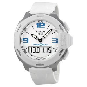 TRace Touch White Analog Digital Dial White Synthetic Strap Watch T0814201701701