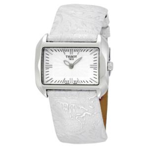 TWave White Dial Silver Leather Watch T0233091603102