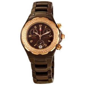 Tahitian Chocolate Ceramic Diamond Gold Watch MWW12A000013