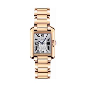 Tank Anglaise Silvered Flinque Dial Watch W5310041