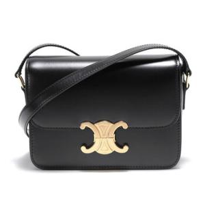 Teen Triomphe Bag In Shiny Calfskin Black