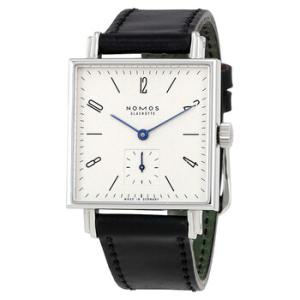 Tetra White Dial Black Leather Watch