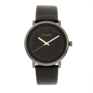 The 6200 Black Dial Black Leather Watch SIM6204