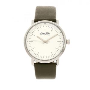 The 6200 White Dial Olive Leather Watch SIM6201